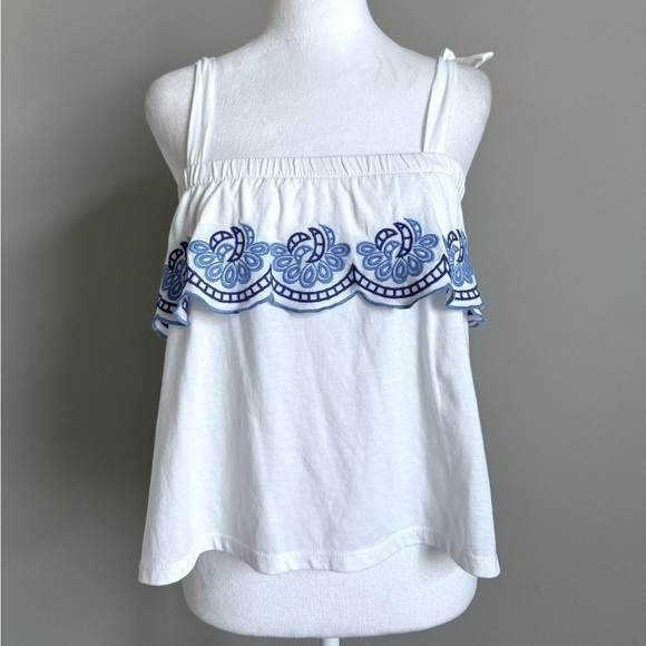 Lilly Pulitzer Benita Scalloped Embroidered Tank Top XS - Picture 1 of 7